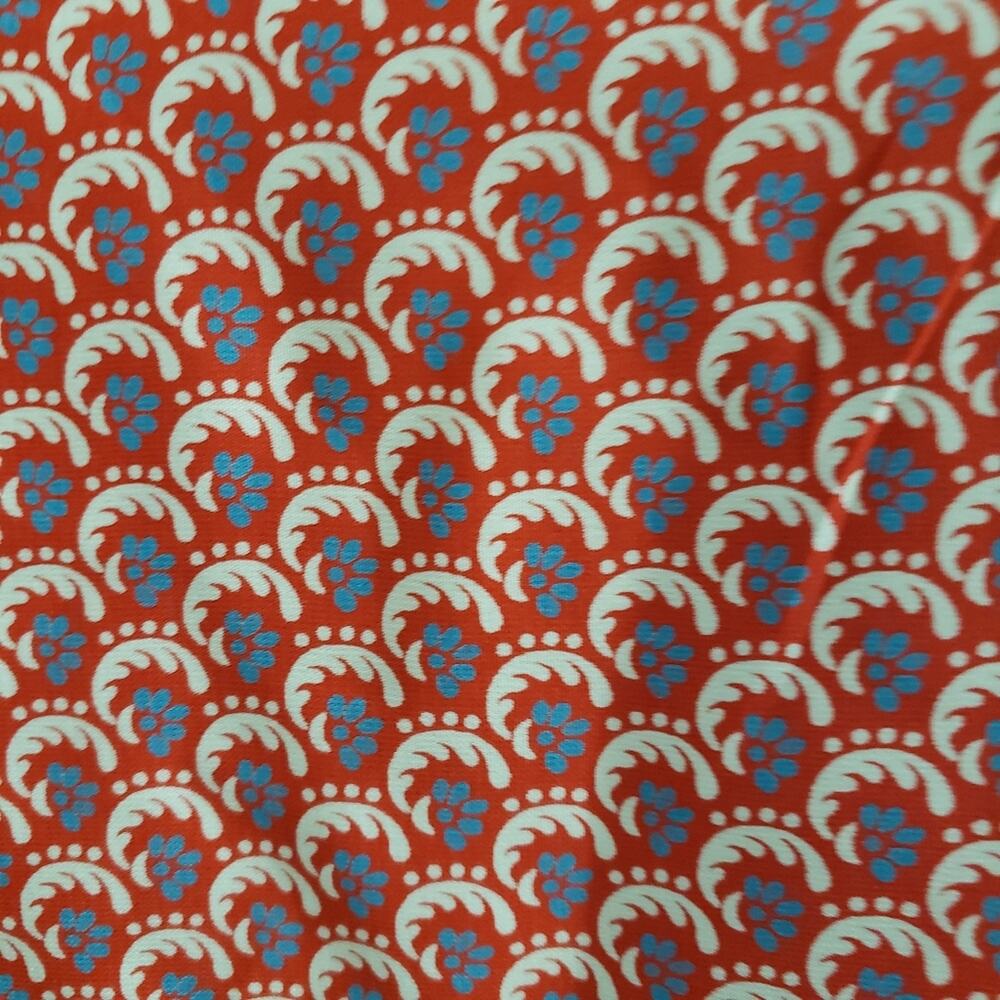 Split Neck 3/4 Sleeve Pullover Tangerine Paisley Tunic Top by Miami Medium - Picture 9 of 12